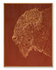 Carved Bison with Horns Framed Wall Art