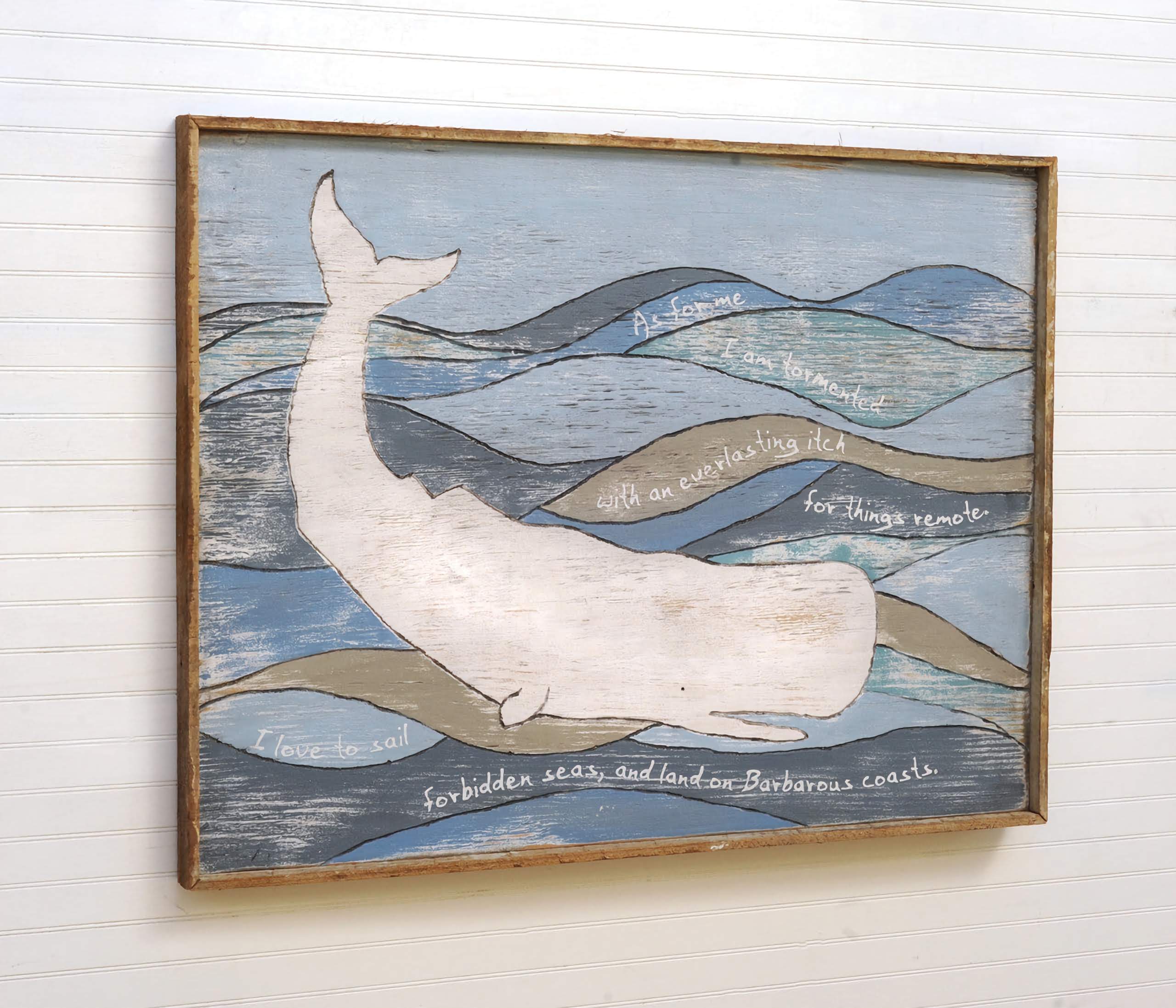 White Whale Wall Decor Framed | Whale Art - Haven America