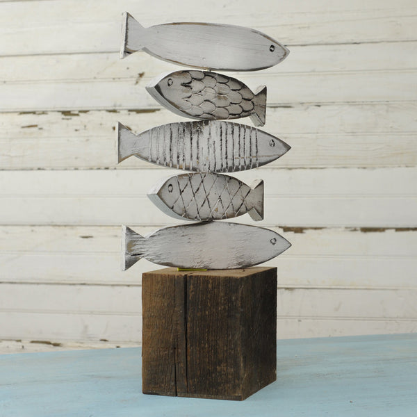 Fish Sculpture  Wooden Fish Sculpture - Haven America