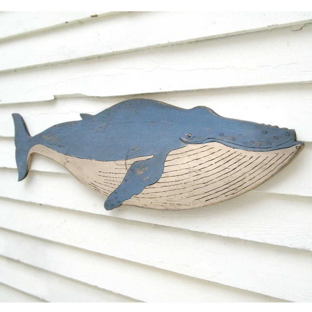 Humpback Whale Wall Decor | Wooden Coastal Art | Outdoor Sign