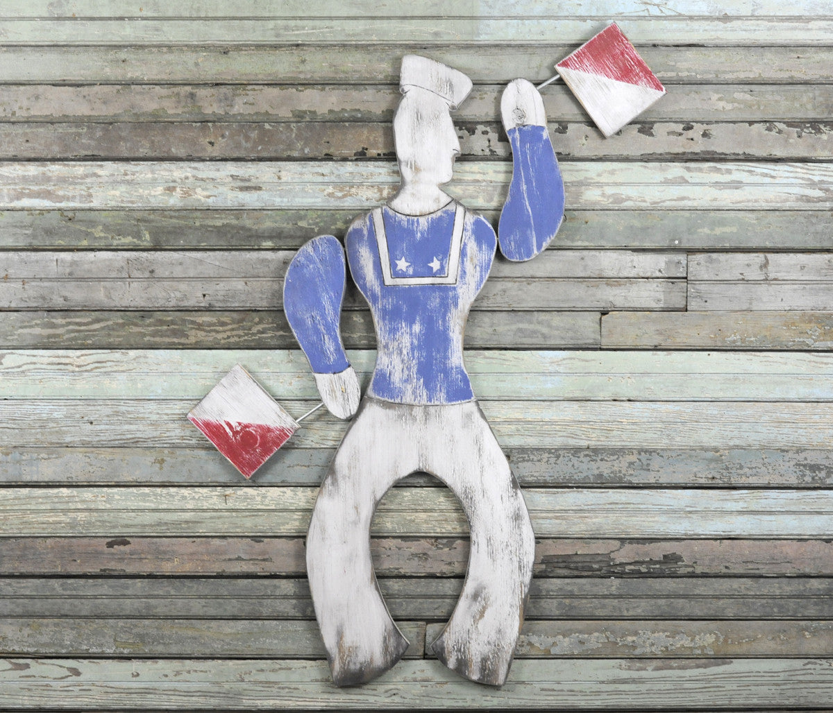 Large Nautical Wall Art | Carved Wooden Sailor - Haven America