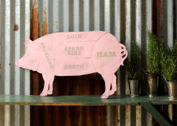 Butcher Shop Pig Wall Art | Pig Art | Butcher Shop Art - Haven America