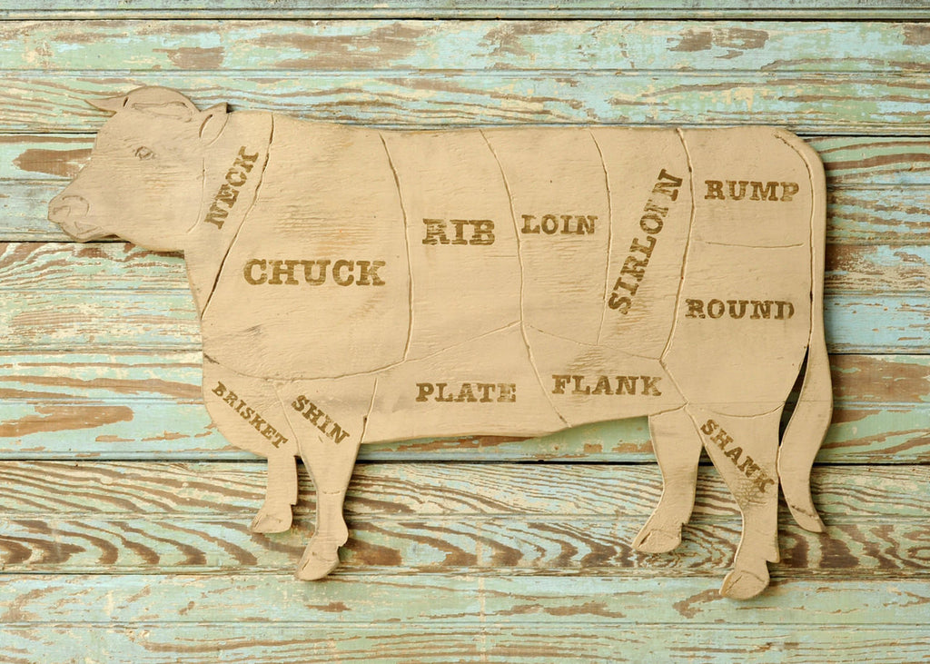 Beef Butcher Cow Wooden Wall Decor - Haven America