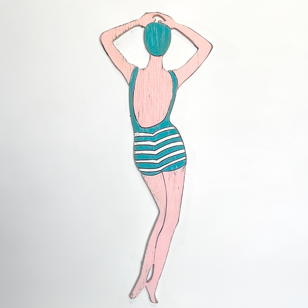 Poolside Cabana Girl Wooden Wall Art - Haven America