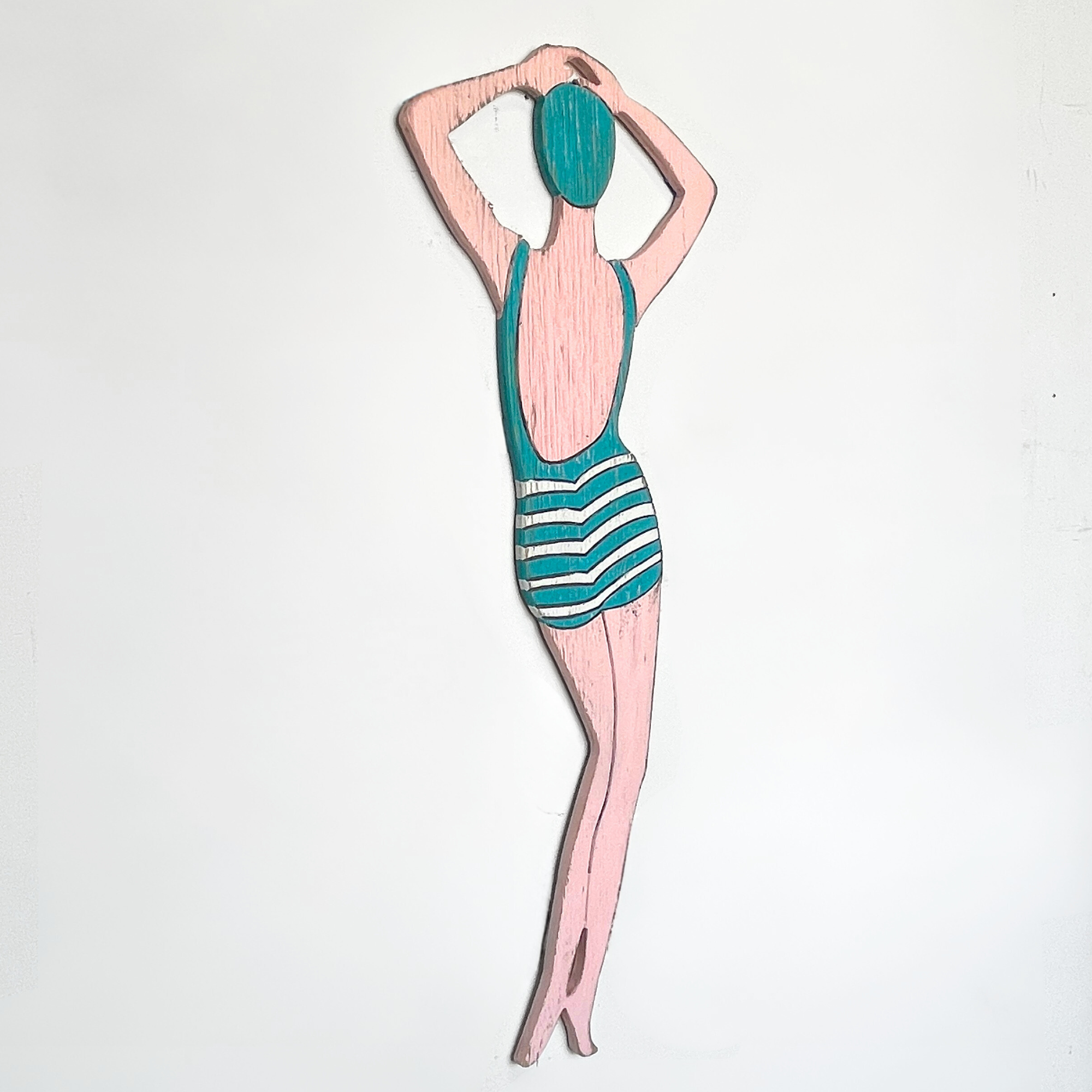 Poolside Cabana Girl Wooden Wall Art - Haven America