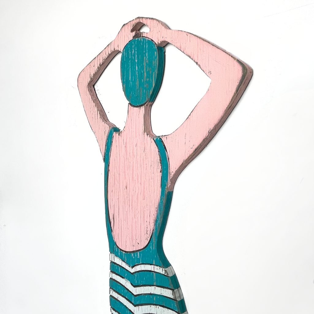 Poolside Cabana Girl Wooden Wall Art - Haven America