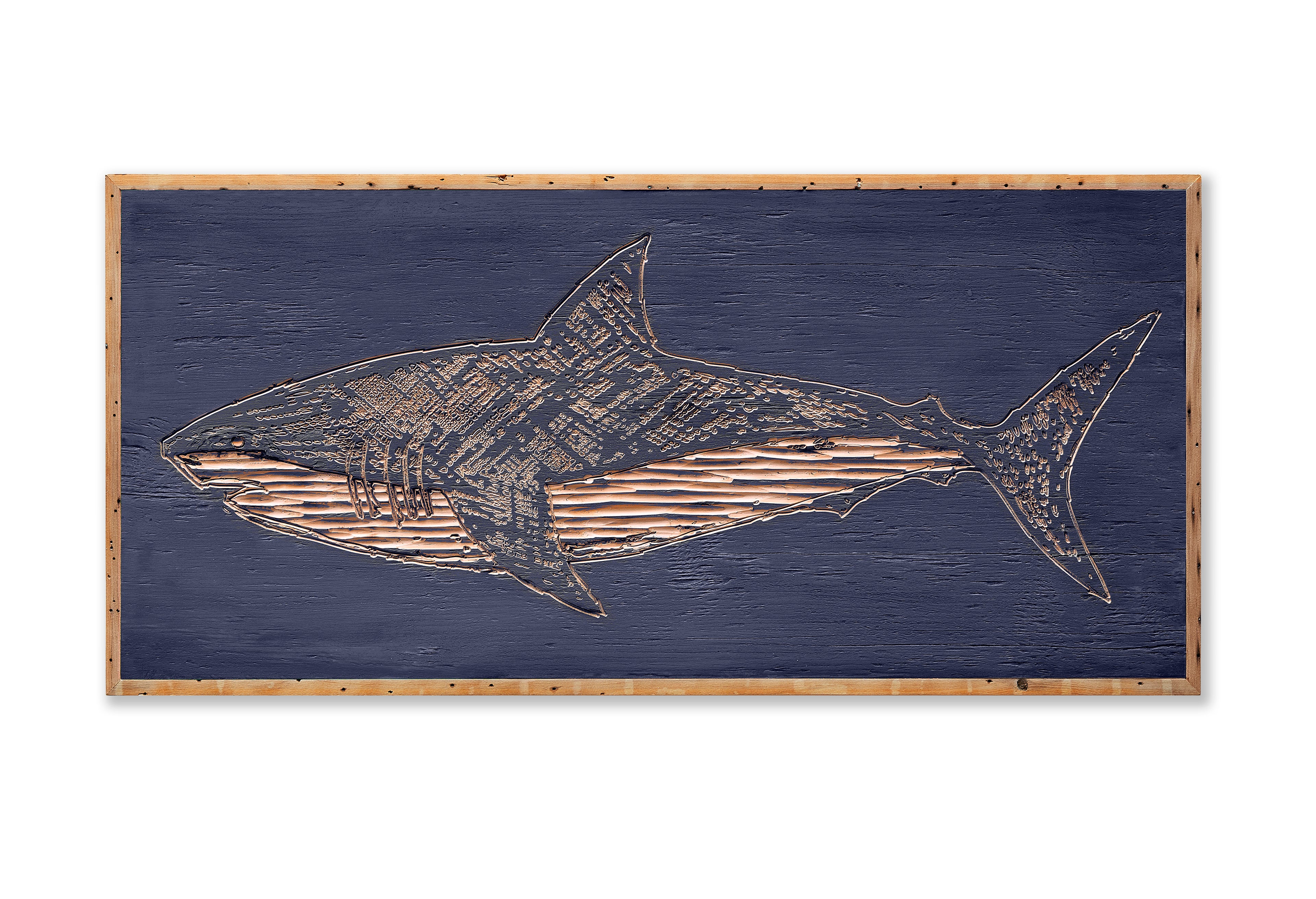 Carved Great White Shark Wall Art Framed