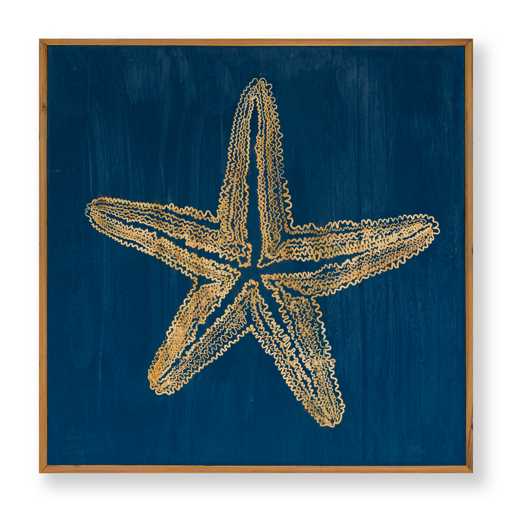 starfish wall art in blue 