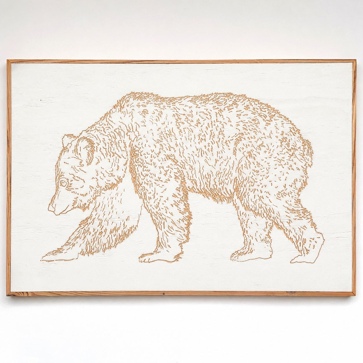 Carved Bear Framed Wall Art