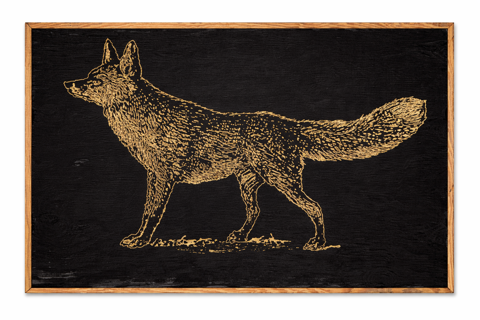 Handcrafted Artisan-Carved Framed Fox Wall Art - Haven America