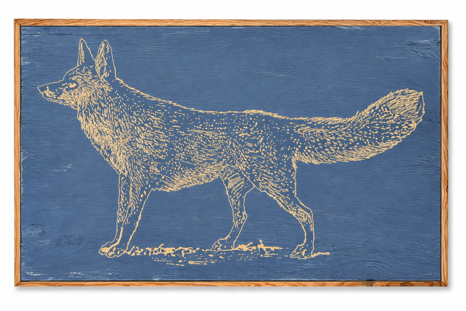 Handcrafted Artisan-Carved Framed Fox Wall Art - Haven America