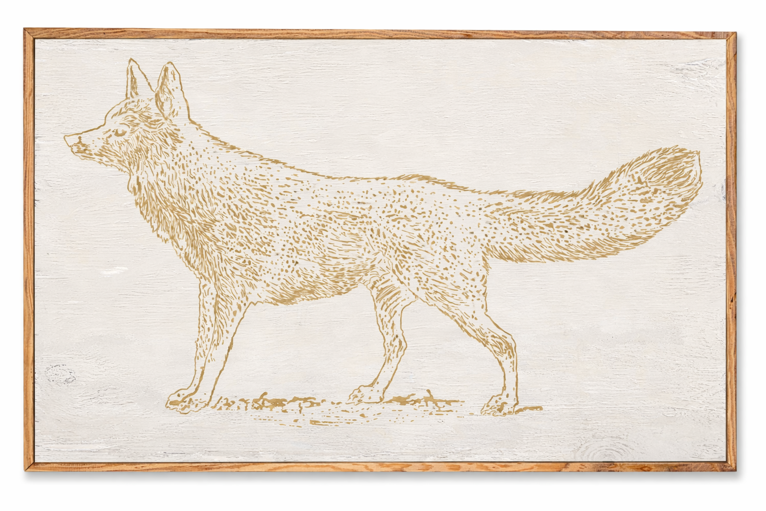 Handcrafted Artisan-Carved Framed Fox Wall Art - Haven America