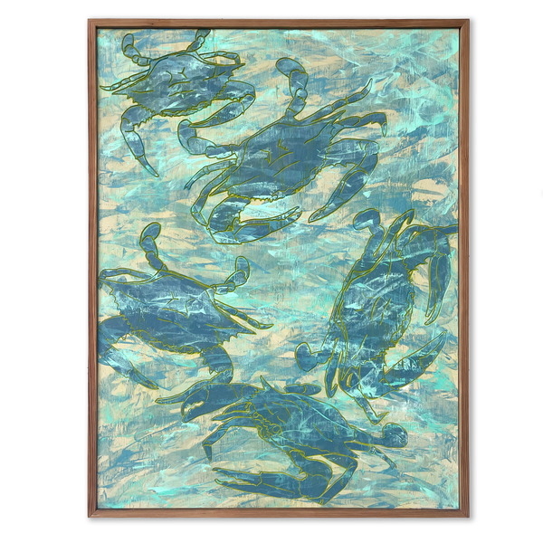 Framed Blue Crab Wall Art