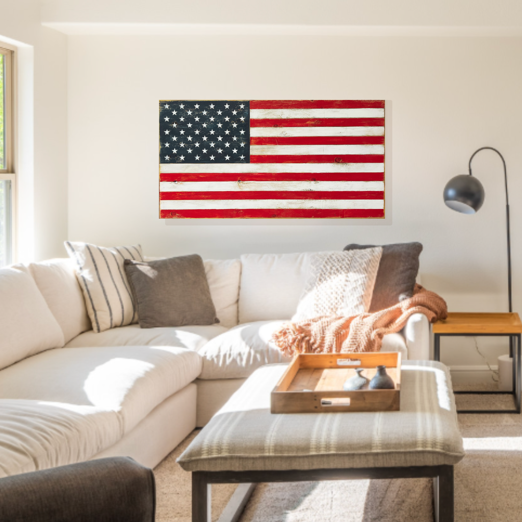 Wood American Flag Wall Art