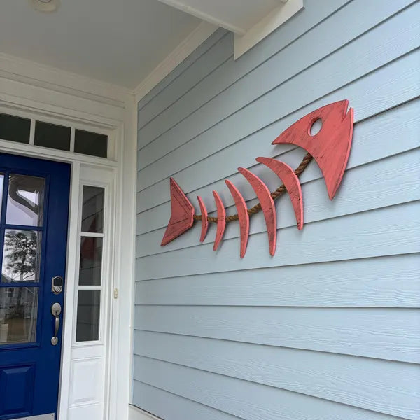 Flamingo Coral Rope Fish on clients house exterior 