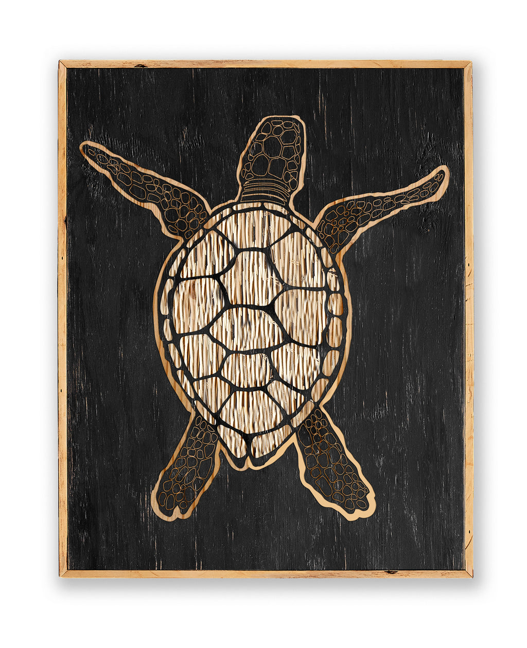 Carved Sea Turtle Framed Wall Art