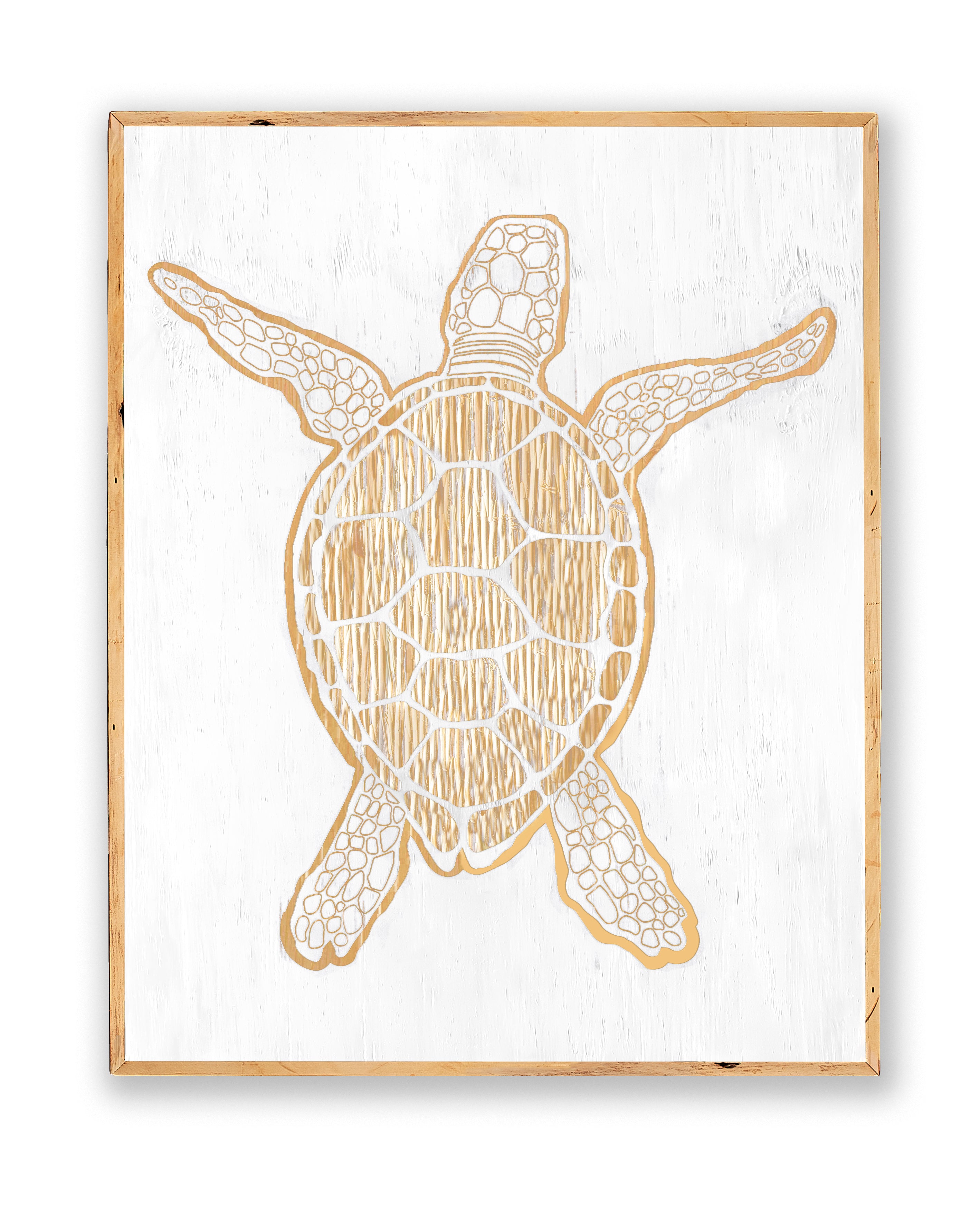 Carved Sea Turtle Framed Wall Art