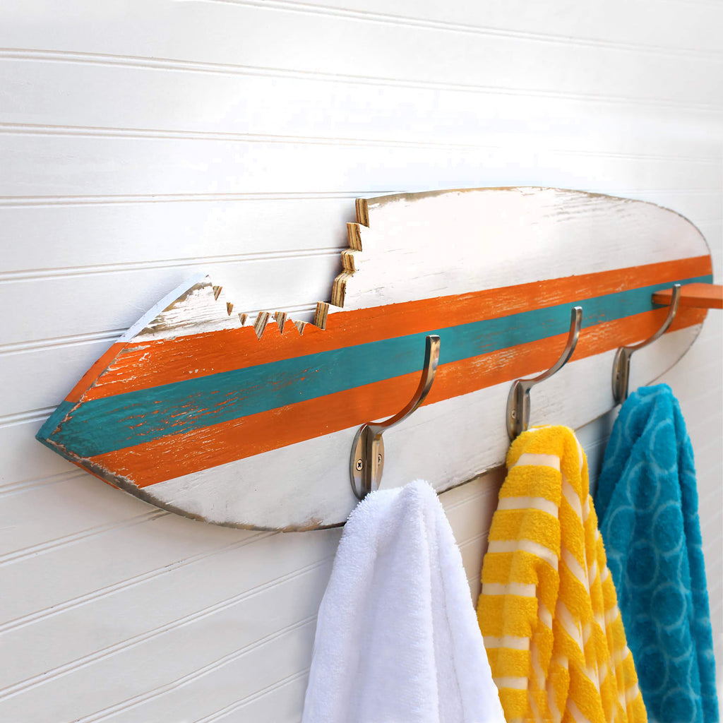 Shark Bite Surfboard Towel Hook  Bathroom Hook Rack - Haven America