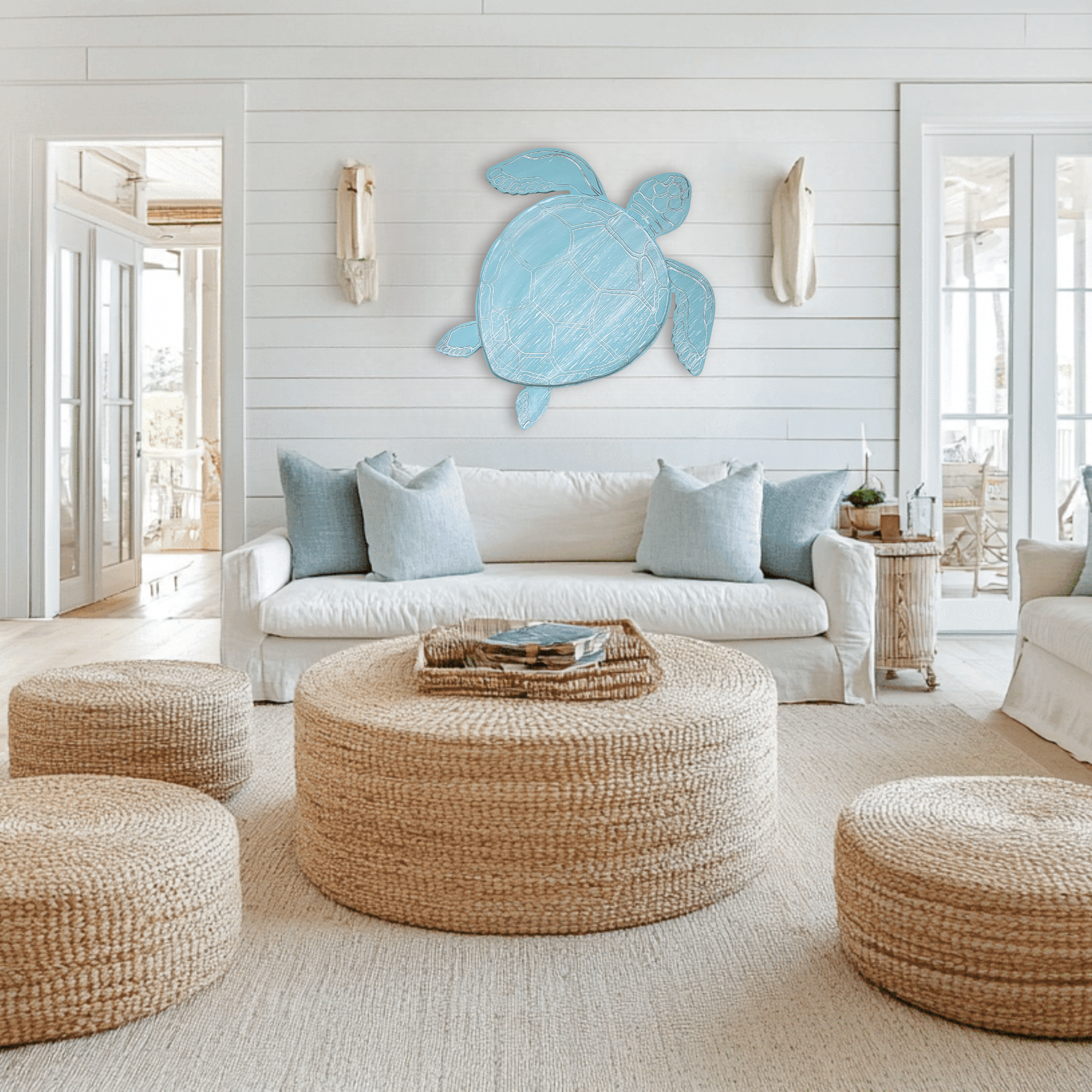 Wooden paint finsihed Swimming Sea Turtle - Haven America