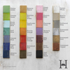 Haven America wood finish color palette showing 24 paint and stain options including Atlantic Navy, Driftwood Grey, Cast Iron Black, and Bear Grey.