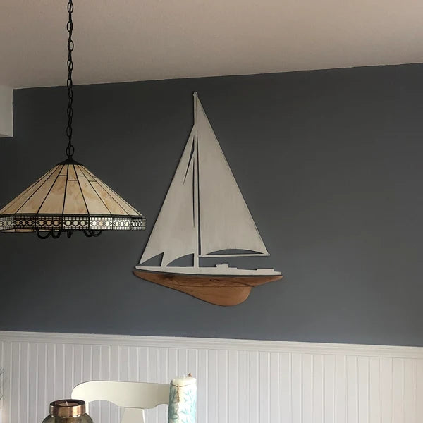 Sailboat Wooden Two Piece Wall Art