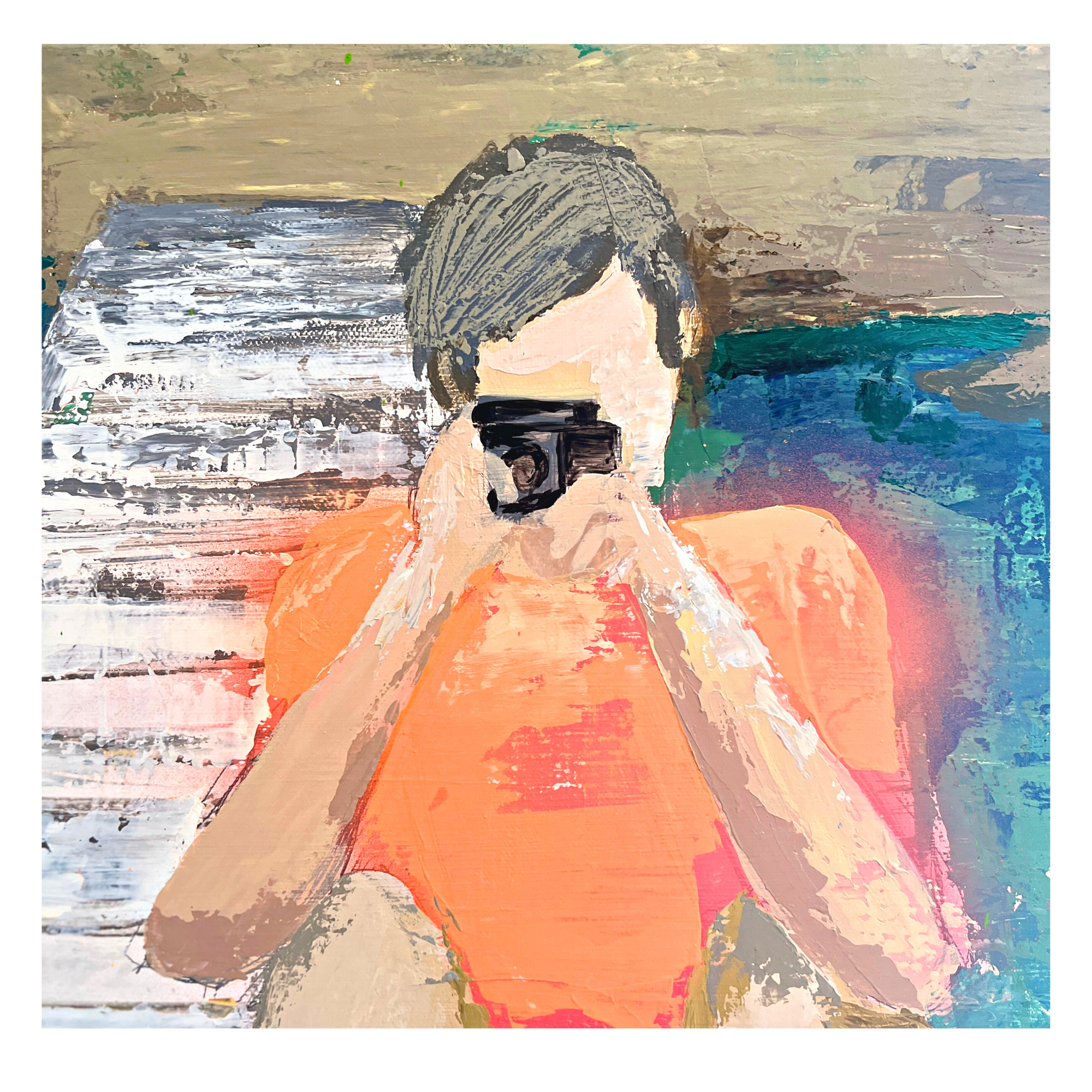 close up view of island guy talking a photo.