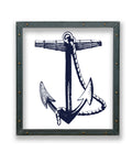Anchor with Rope Print in Metal Frame