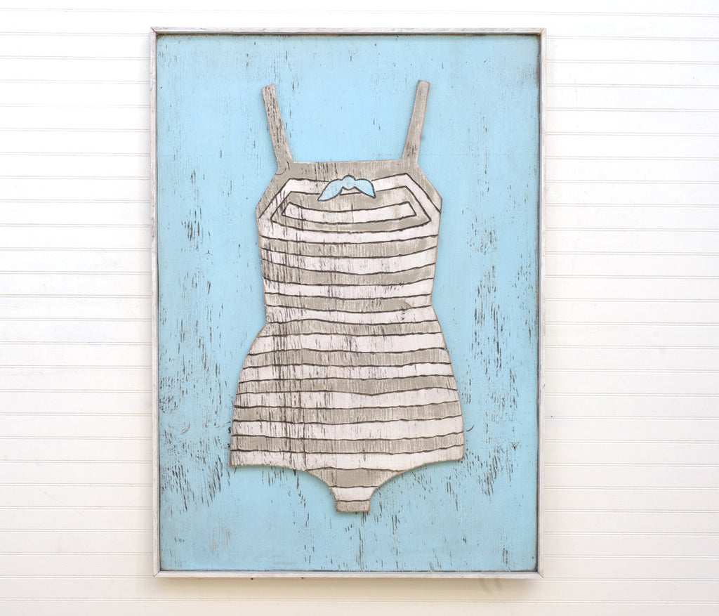 Beach Girl Bathing Suit Framed Wall Art - Haven America