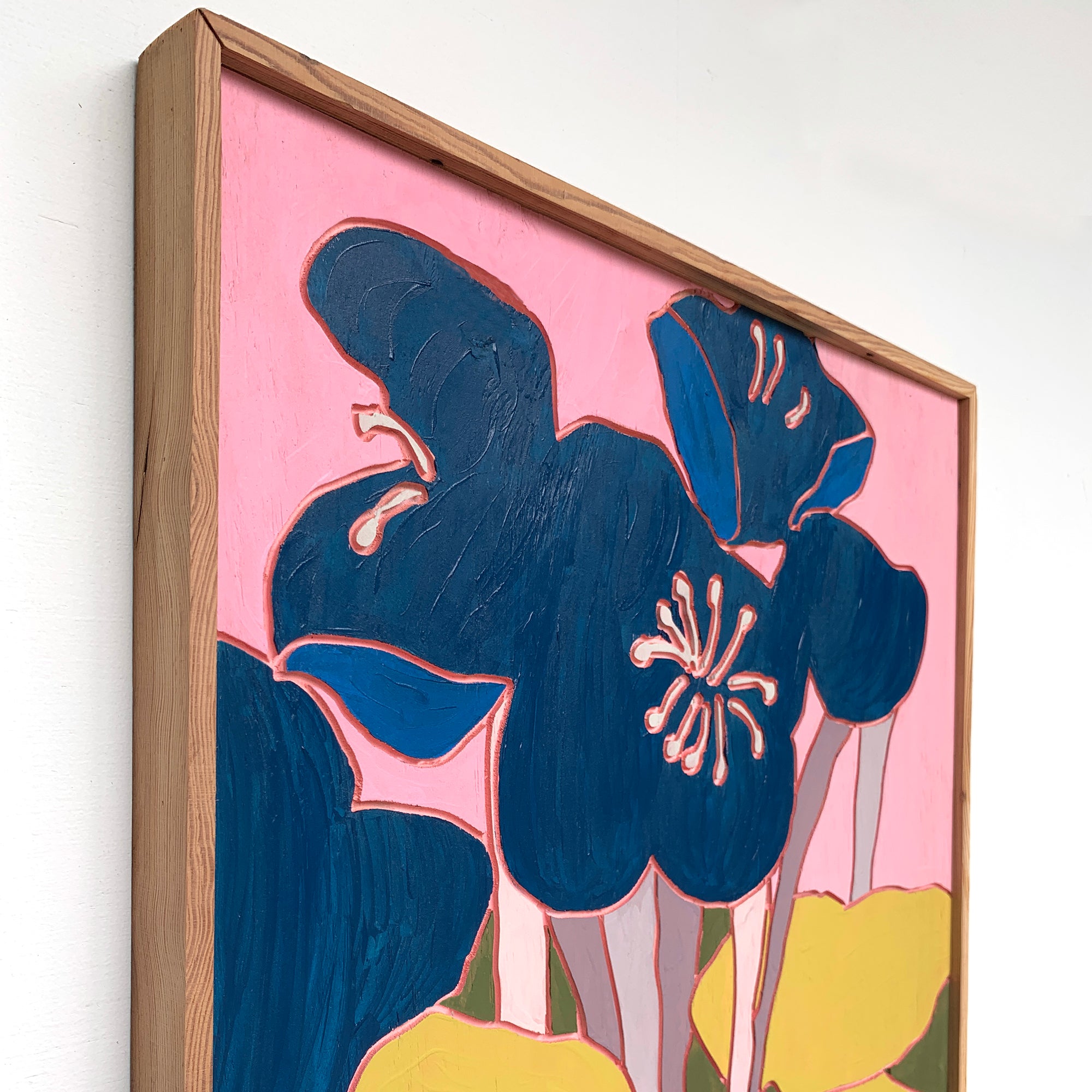 Blue Flowers Wall Art Framed - Haven America