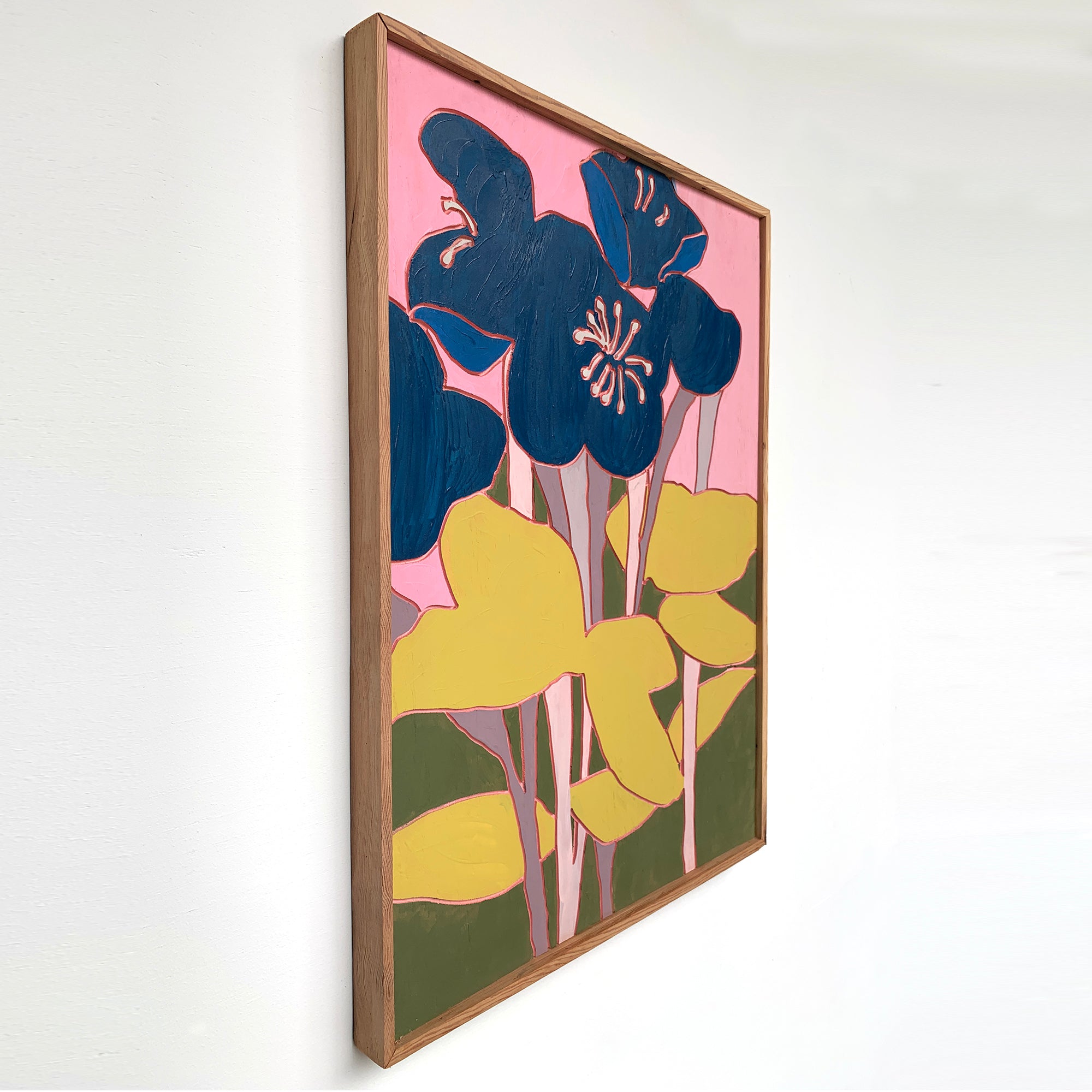 Blue Flowers Wall Art Framed - Haven America