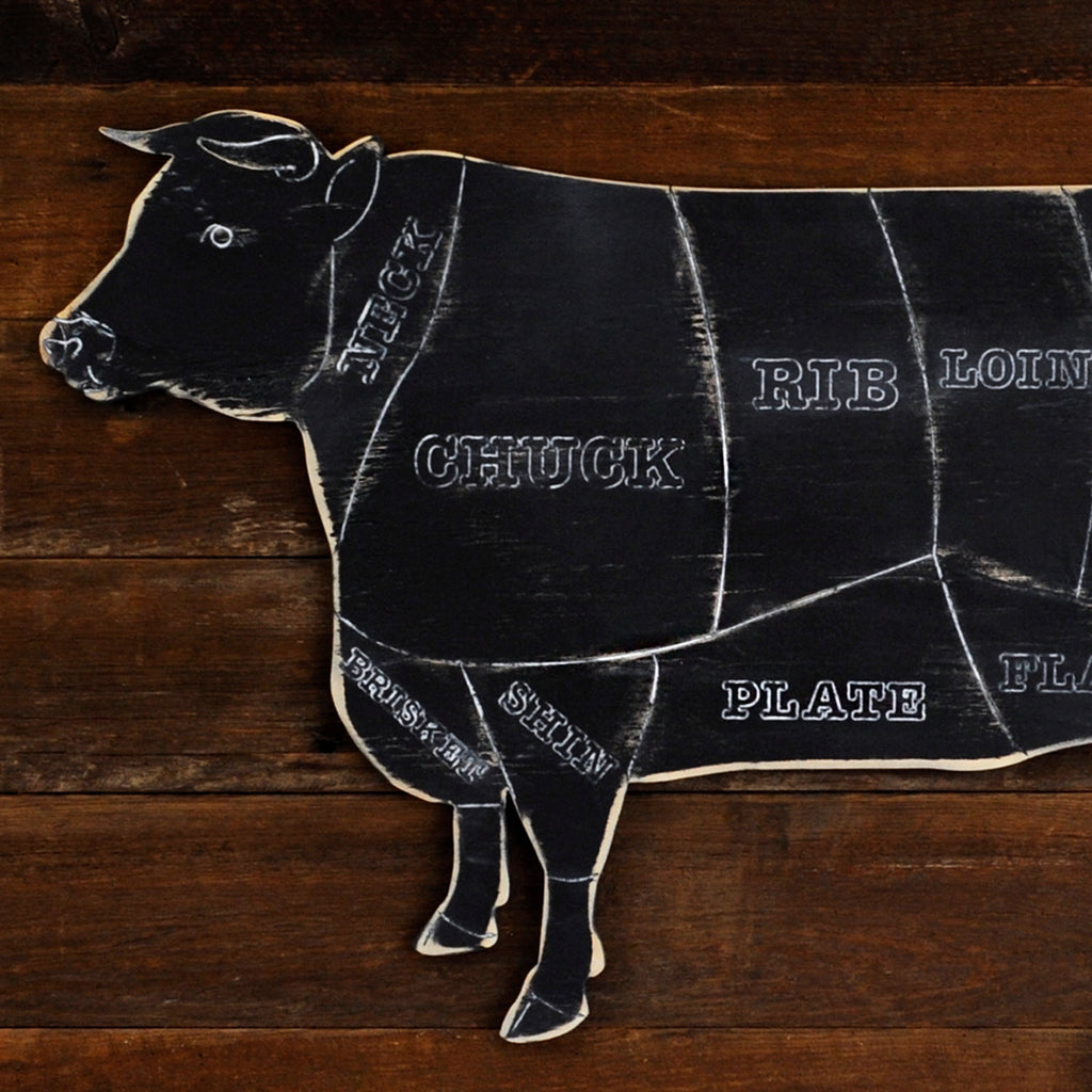 Butcher Cow on Rustic Background - Haven America
