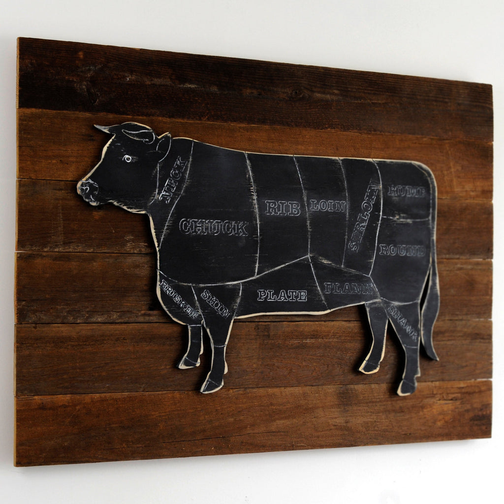 Butcher Cow on Rustic Background - Haven America