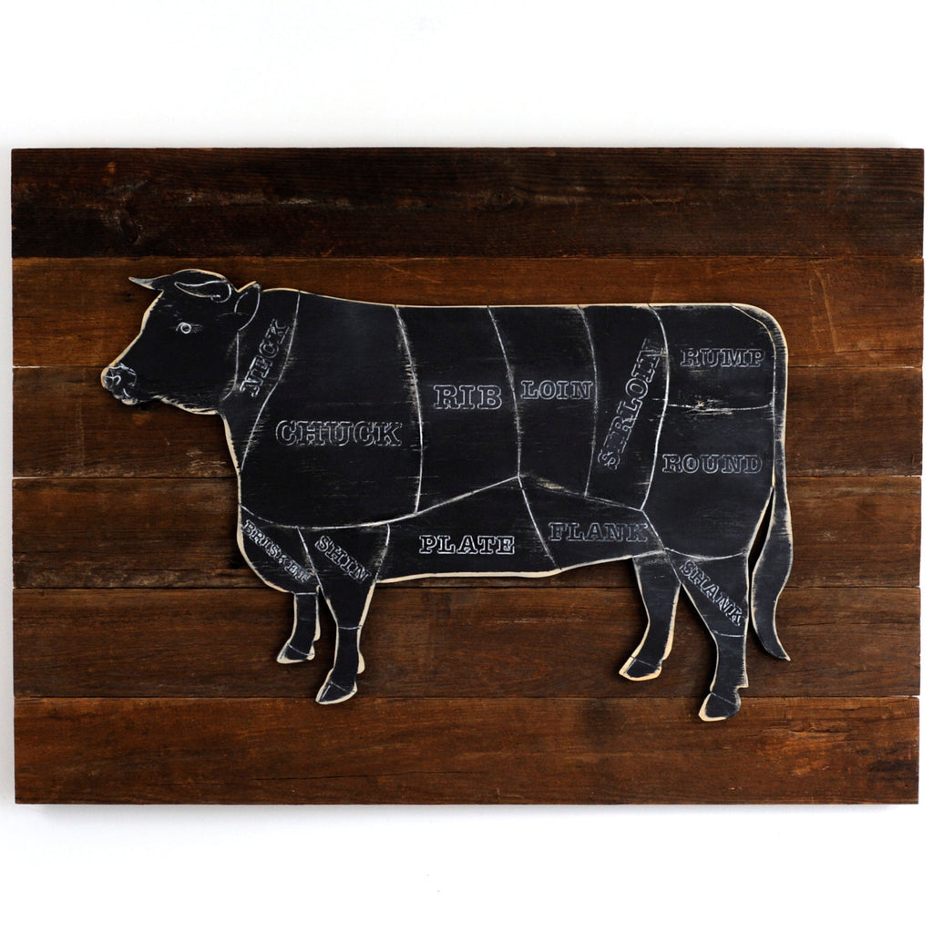 Butcher Cow on Rustic Background - Haven America