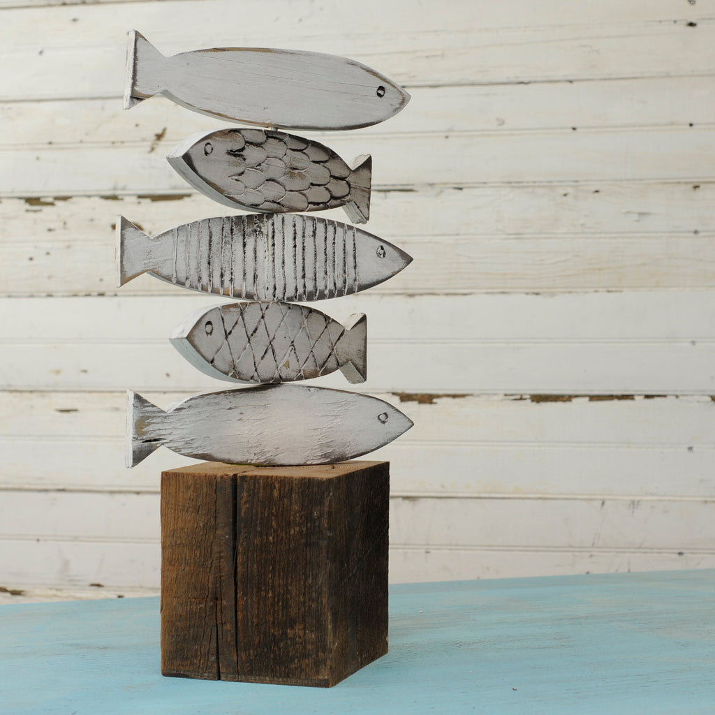 Fish Sculpture  Wooden Fish Sculpture - Haven America
