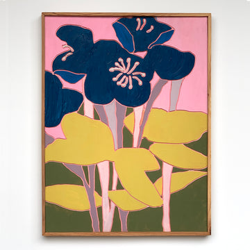 Blue Flowers Wall Art Framed - Haven America