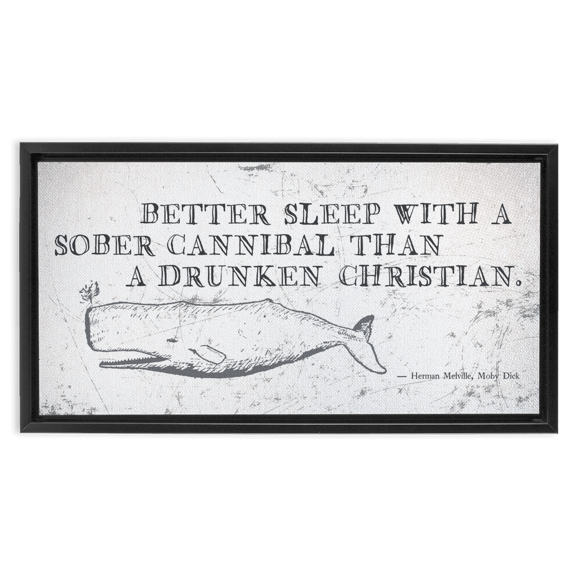 Classic Moby Quote Whale Wall Art Print
