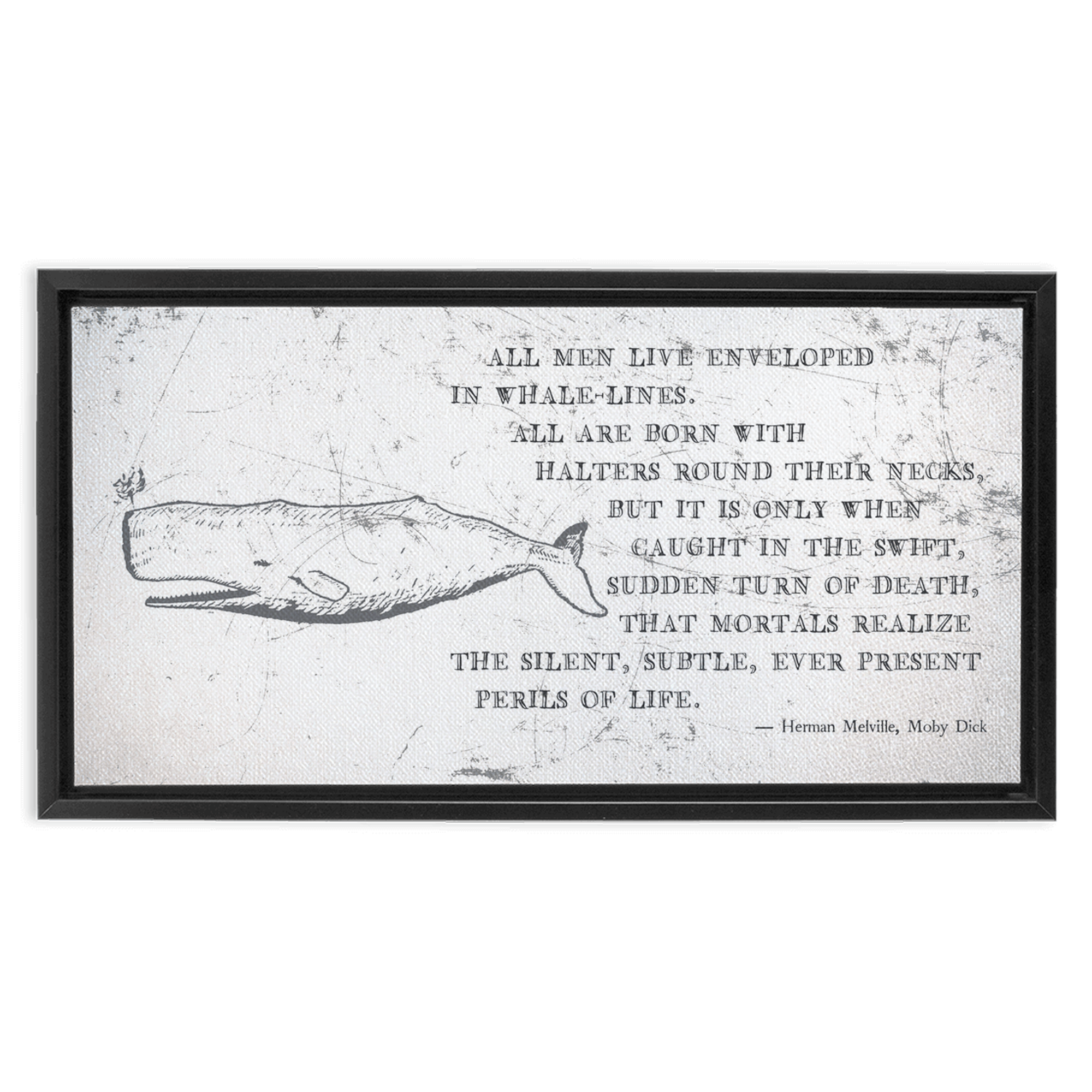 Classic Moby Quote Whale Wall Art Print