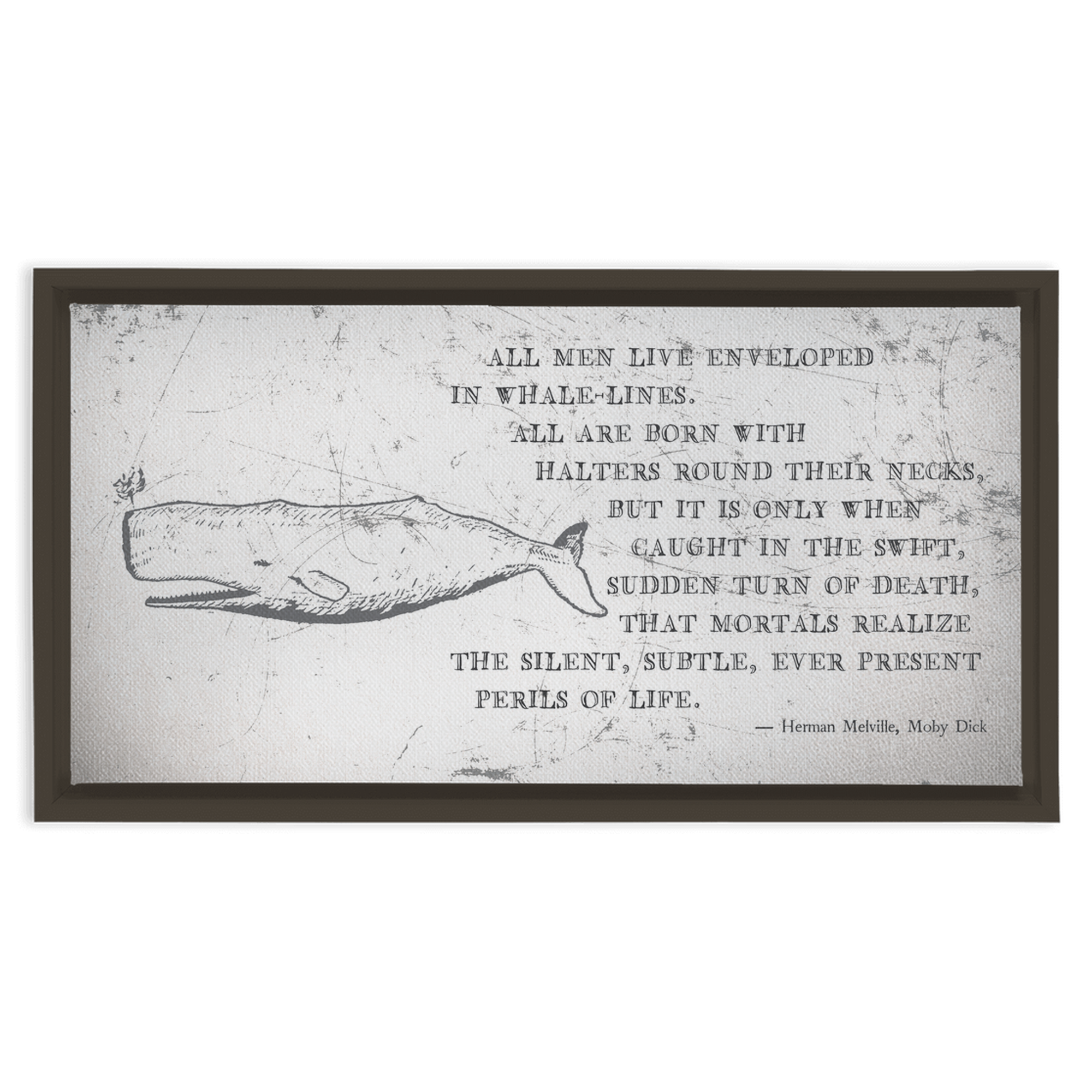 Classic Moby Quote Whale Wall Art Print
