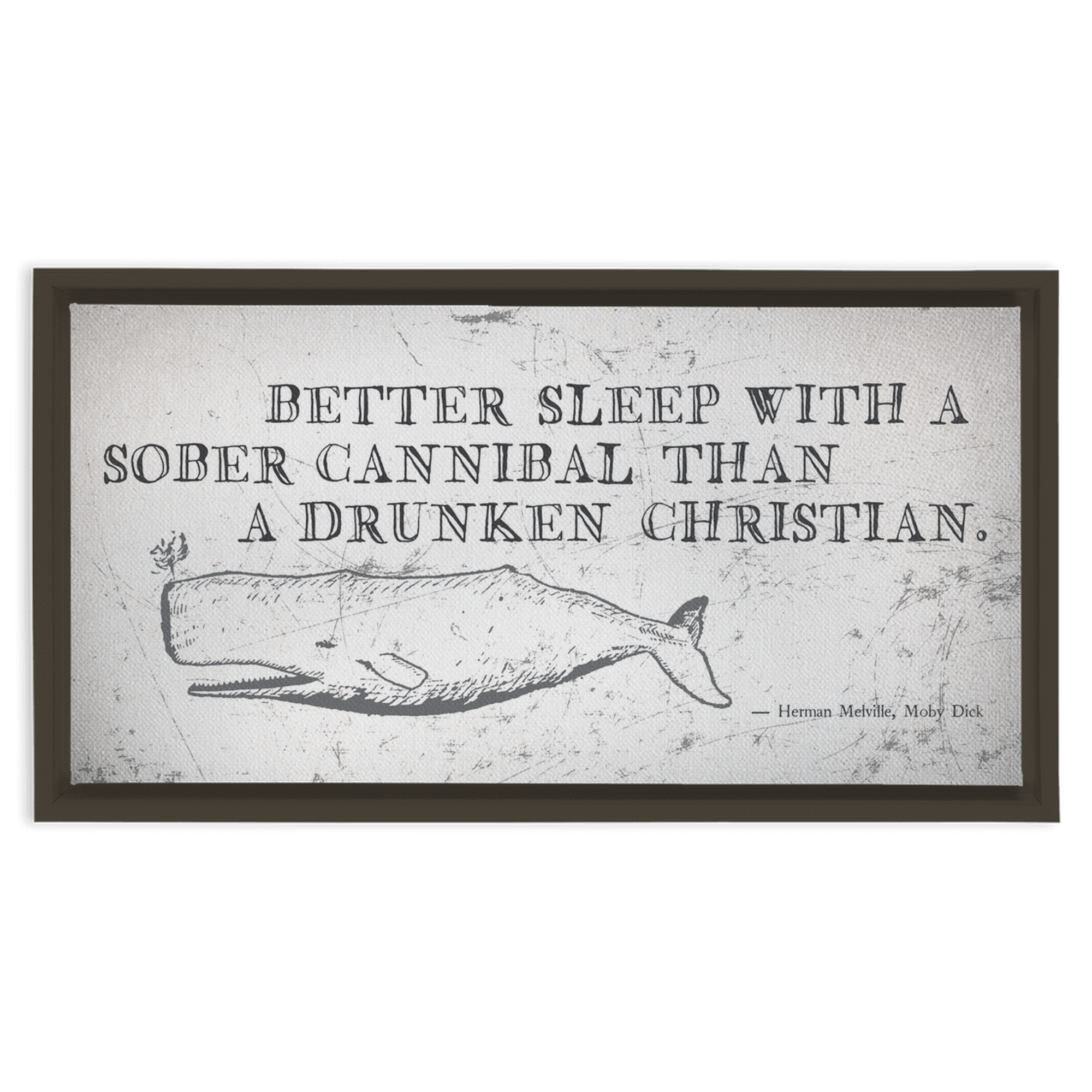 Classic Moby Quote Whale Wall Art Print