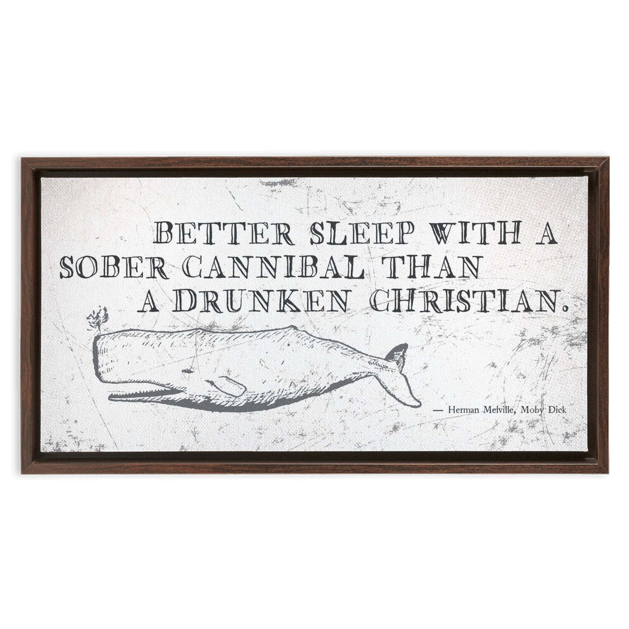 Classic Moby Quote Whale Wall Art Print