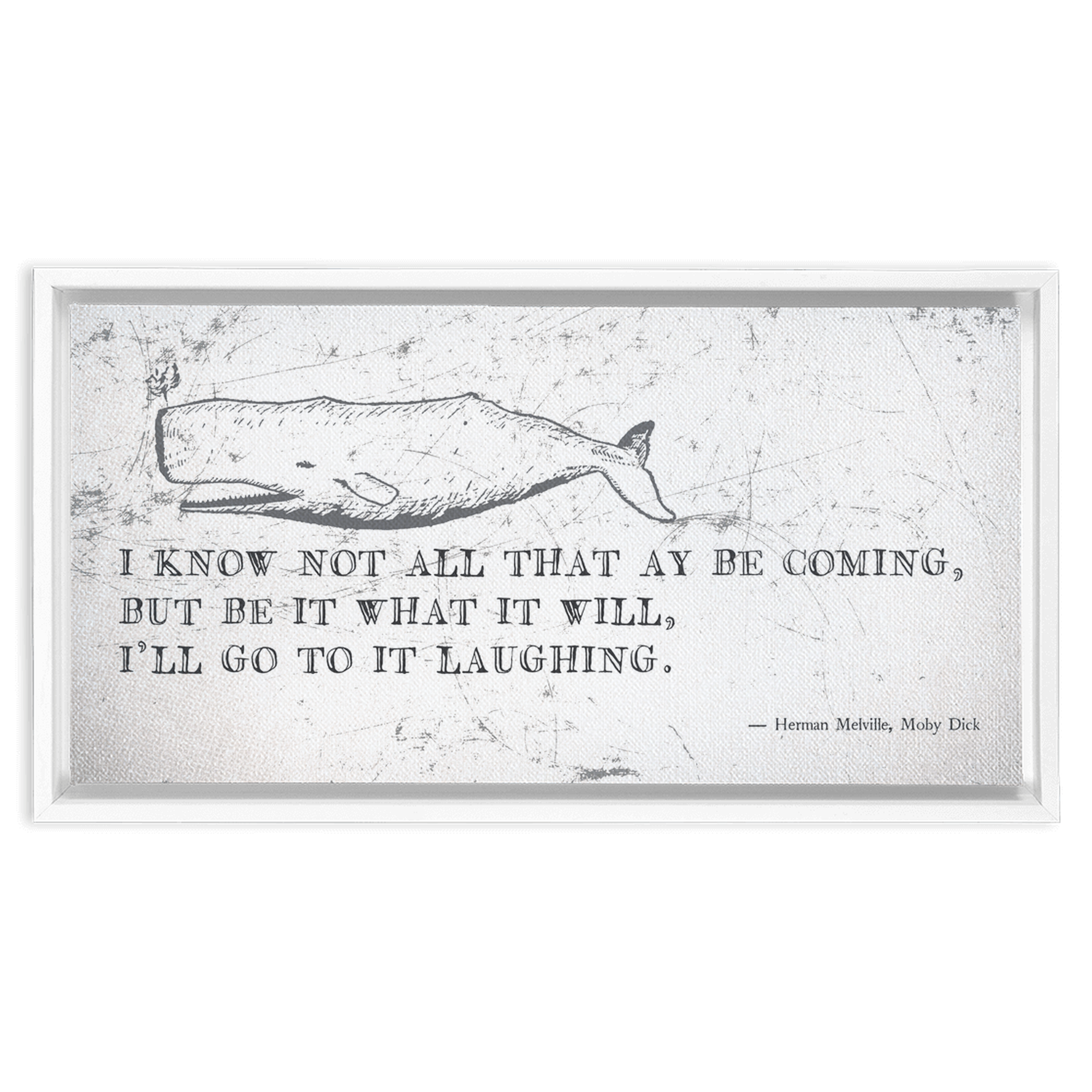 Classic Moby Quote Whale Wall Art Print