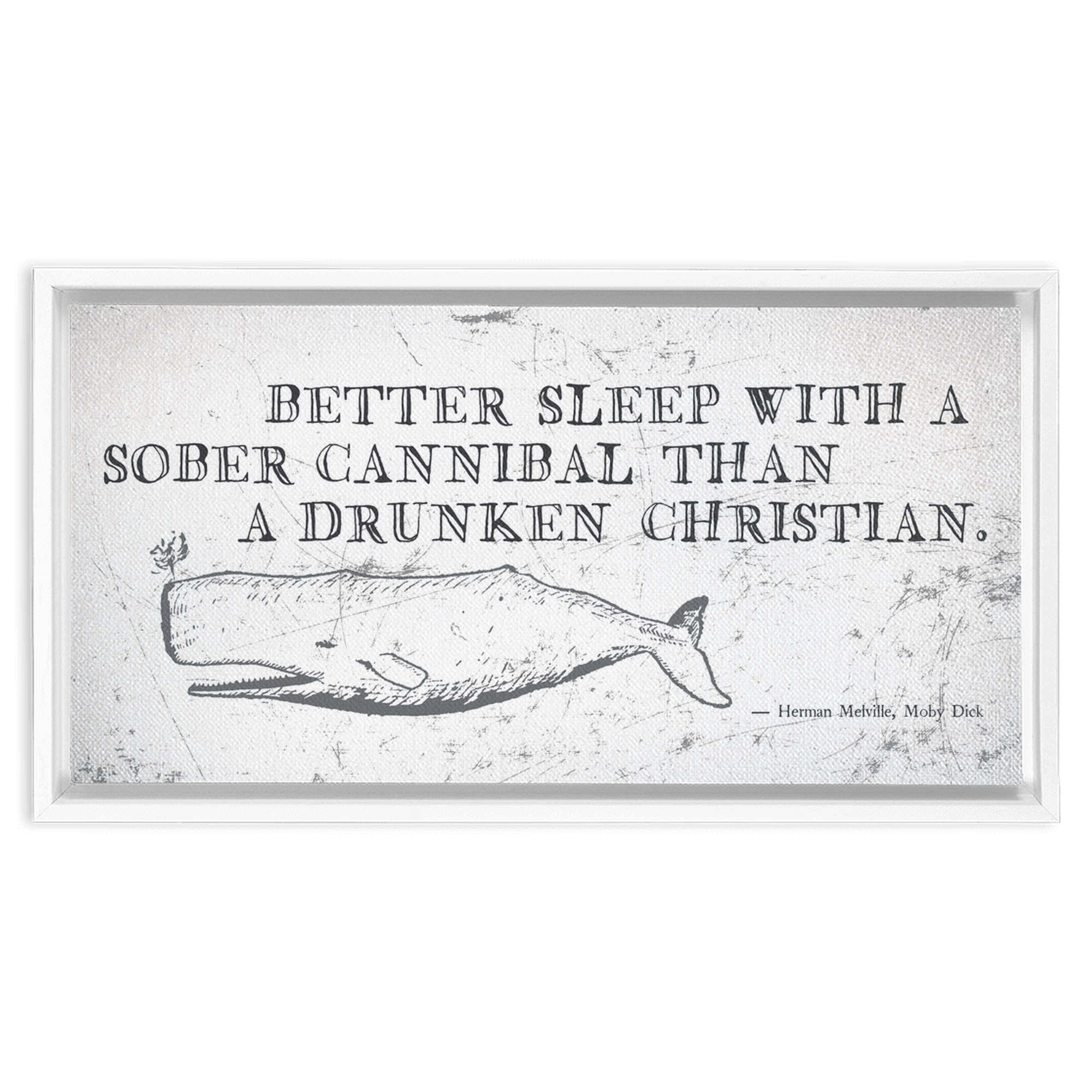Classic Moby Quote Whale Wall Art Print