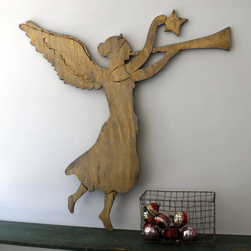 Golden Angel Wooden Wall Art - Haven America