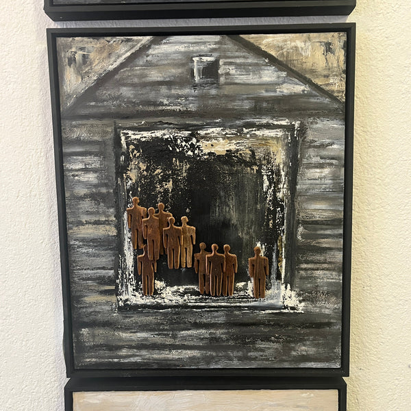 Painting and wood Assemblage of New Orleans House