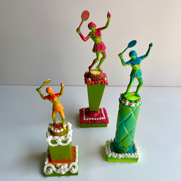 Figur Trophäe Miniatur Tennis Frau MARIA NEKRICH Art Deko Figur Trophäe Miniatur Tennis Frau MARIA NEKRICH Art Deko