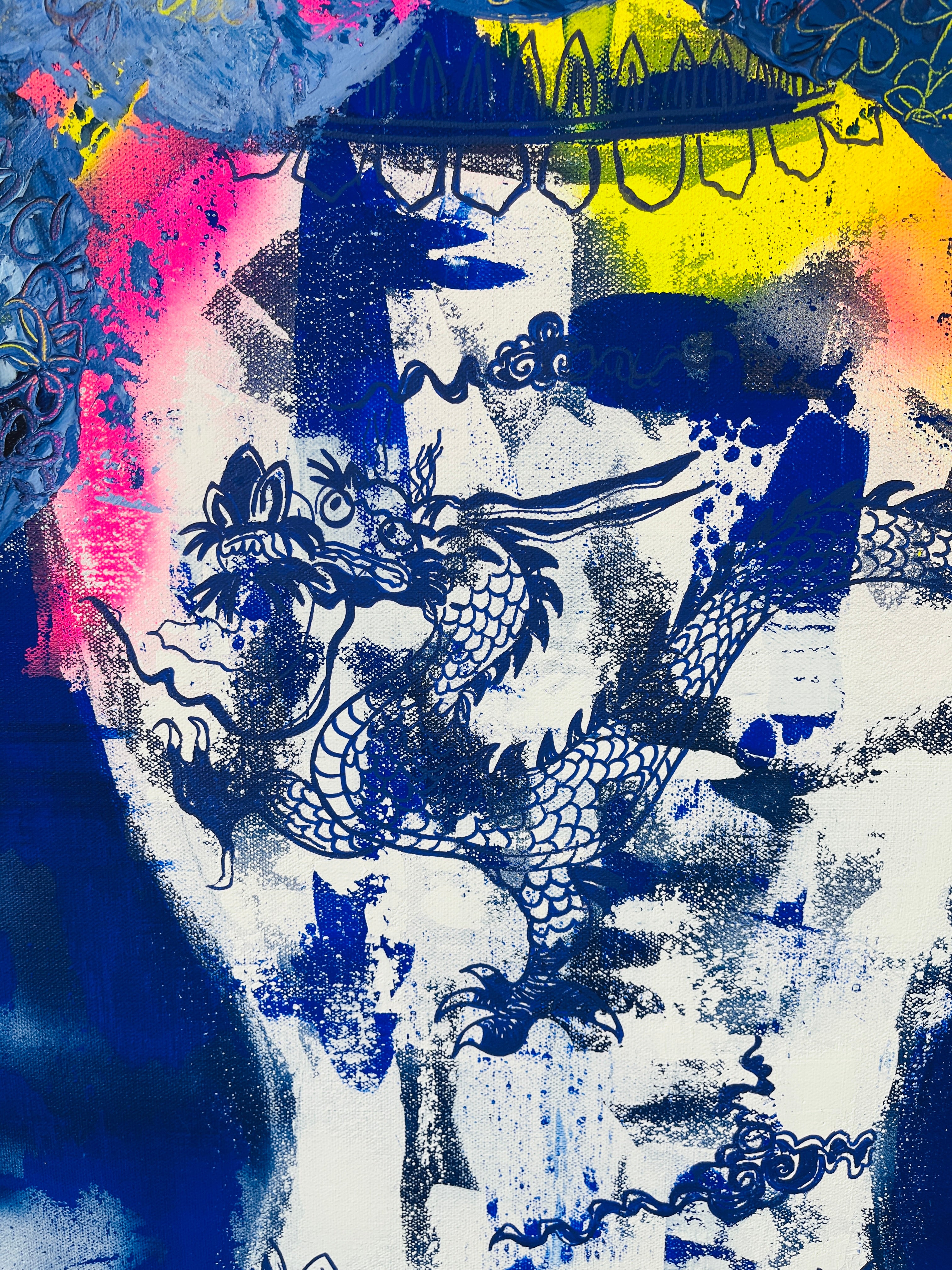 dragon vase close-up