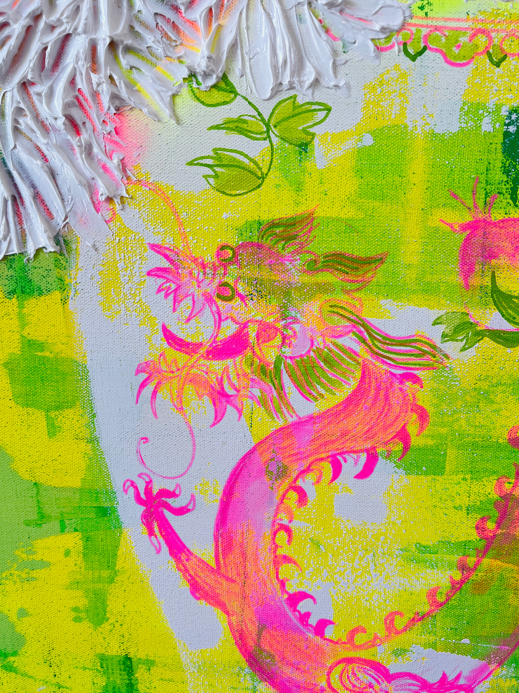 close up on pink dragon face