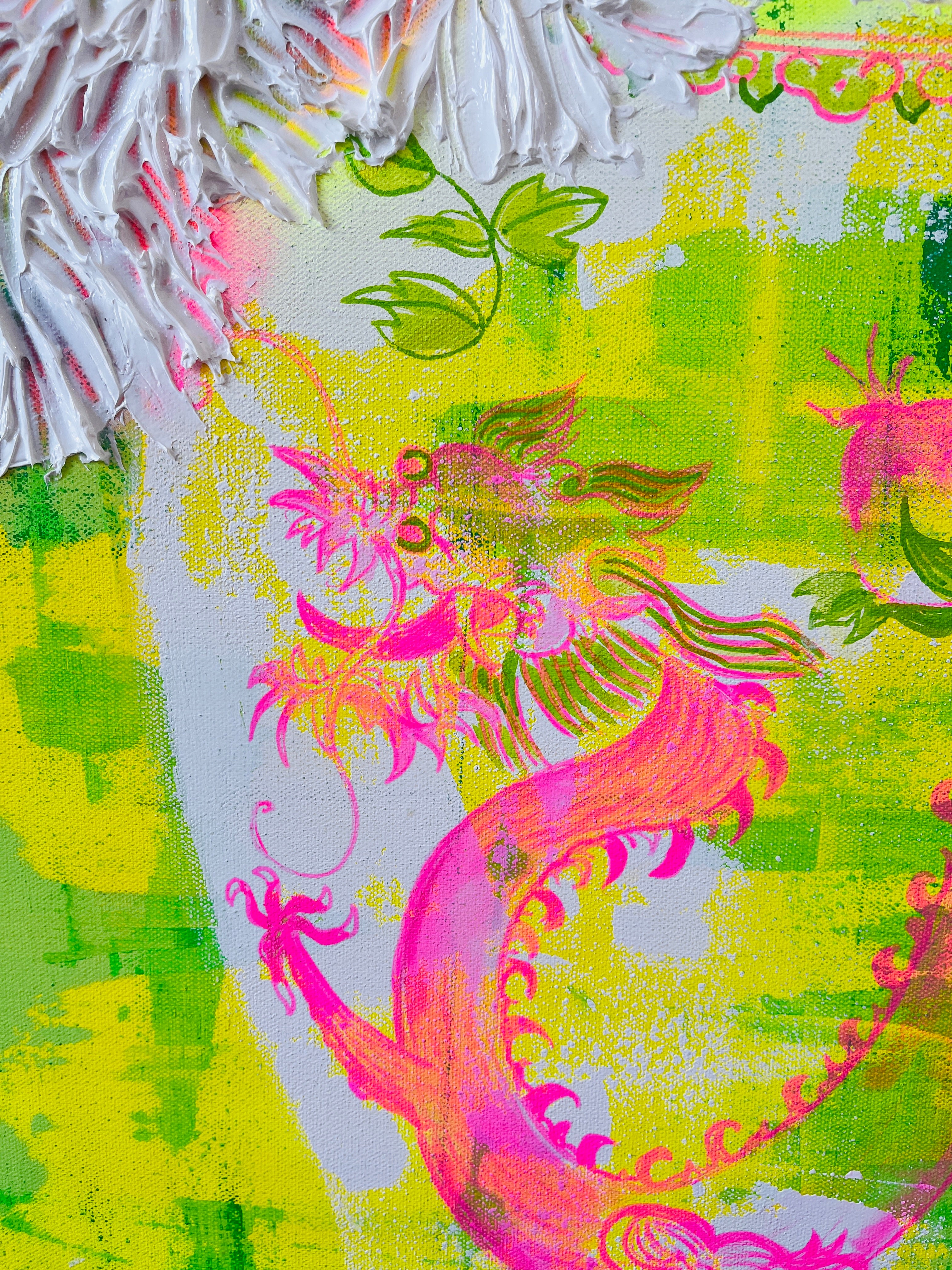 close up on pink dragon face