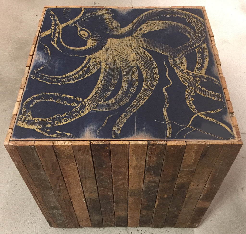 Kraken Rustic Wood Side Table - Haven America