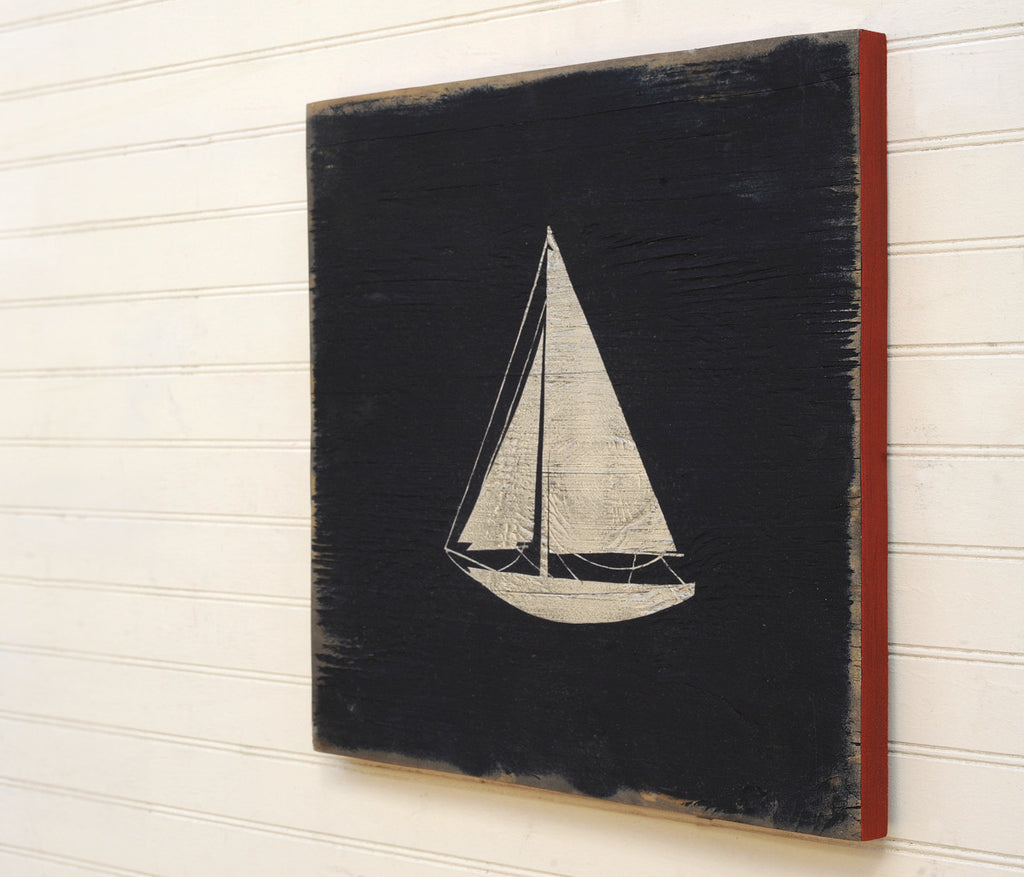 Silver Sail Boat Square - Haven America